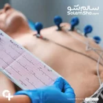 الکترودهای سینه ای دستگاه الکتروکاردیوگرافی برند Aticare روی بدن | سالم‌شو